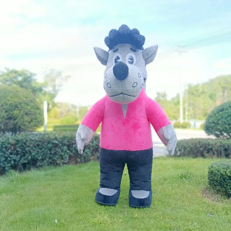 Гигантский Серый Волк надувной костюм мультяшное животное маскарадный для