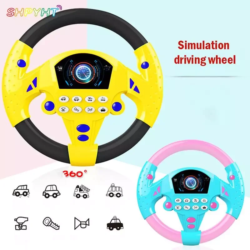 Driving Car Toy Steering Wheel Kids Baby Interactive Toys Children With Light Sound Musical Educational Copilot Gift