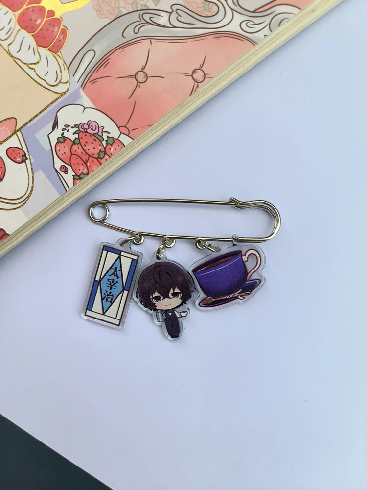 Аниме Bungo Stray Dogs Dazai Osamu Nakahara Chuya Ryunosuke Akutagawa Izumi Kyouka Косплей Булавка Брошь Нагрудник