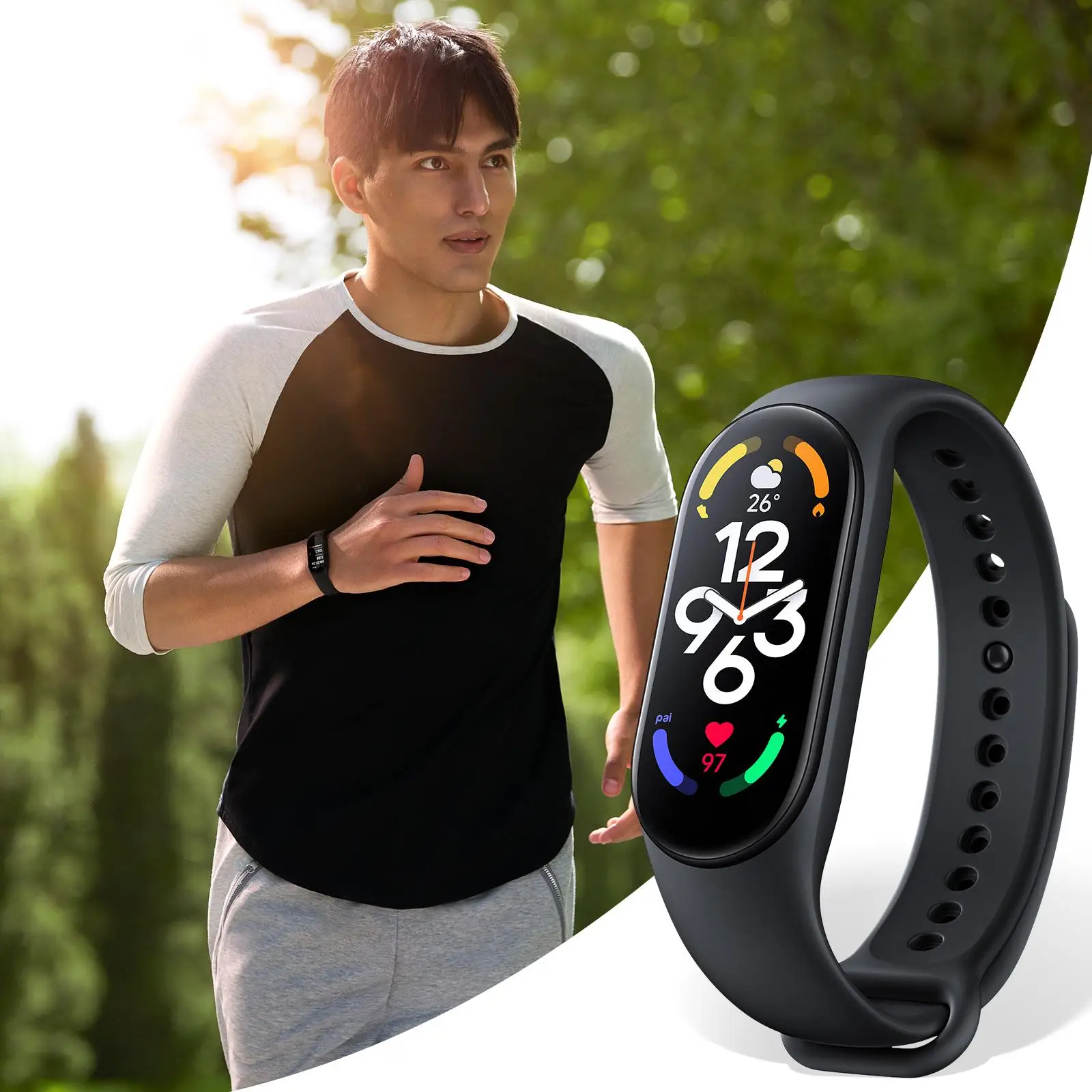 

Samrt Watch High Resolution Waterproof Strap Wristband Sleep Monitor Fitness Tracker Smart Bracelet for Men and Women Kids Black