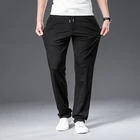 Бренд BROWON, новинка, весна-лето, мужские брюки, эластичные, повседневные, негабаритные, прямые, нейлон, полная длина, Мужские штаны на шнурке