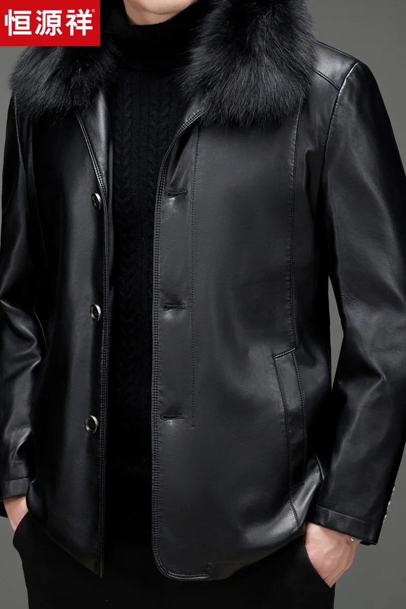 Зимняя куртка из натуральной кожи для женщин утепленные пуховики Мужская модная