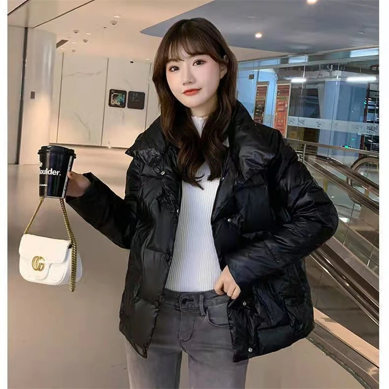Women Winter Parkas 2022 New Fluffy Cotton White Duck Down Jacket Ultralight Portable Solid Coat Baggy Fashion Bread Clothes Out