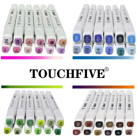 TouchFive 12/24 цвета арт маркер скетч художественный маркер двойной наконечник манга анимационный дизайн искусство для рисования иллюстрации