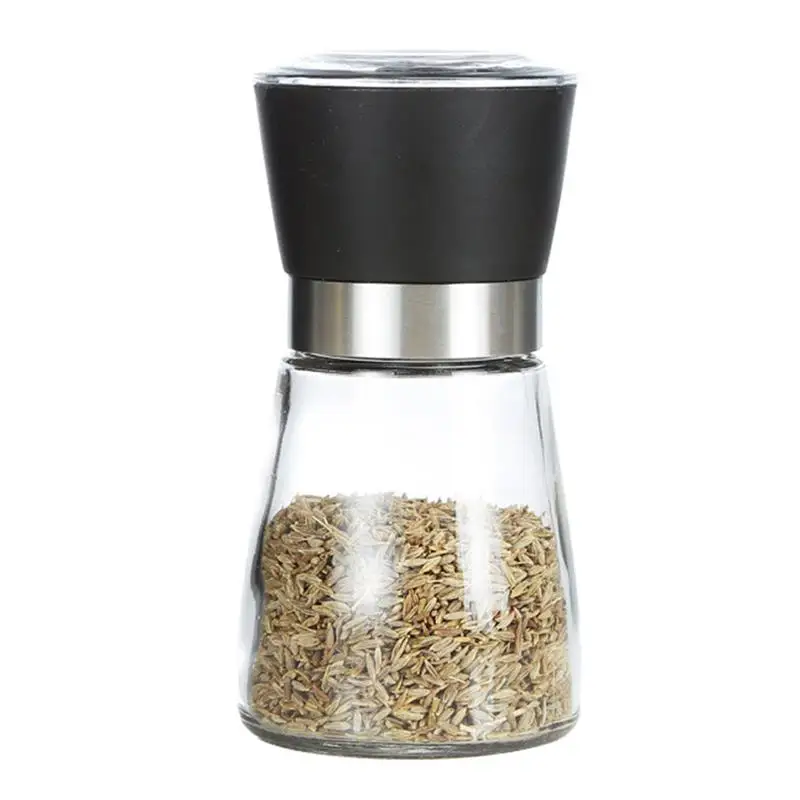 

Glass Manual Salt And Pepper Mill Manual Food Herb Grinders Spice Jar Containers Kitchen Gadgets Spice Bottles Glass