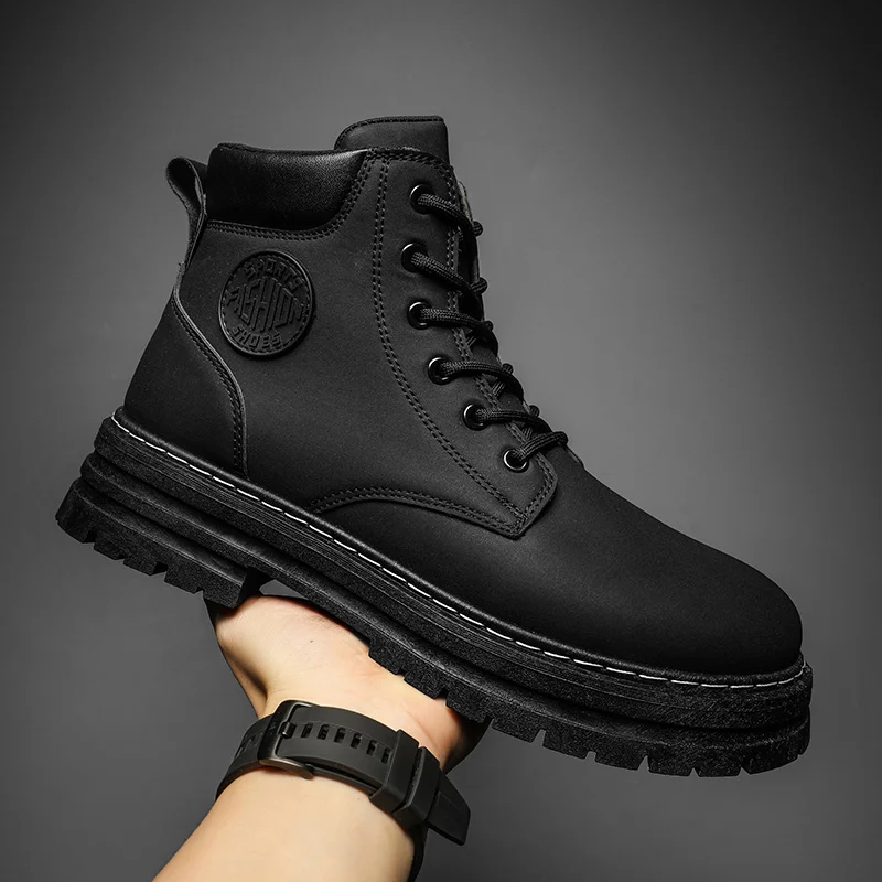 Ankle Boot Men Winter Martin Cowboy Boots Classic Motocycle Work Safety Shoes Safety Tactical Military Sport Shoe Botas Hombre