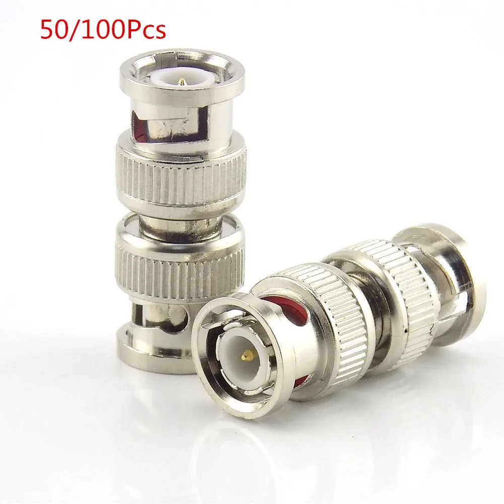 

50pcs 100Pcs Bnc Male To Bnc Male Connector Coupler Cctv Accessories Splitter Plug Adapter For Rg59 Cctv Cable Adapter L19 C4