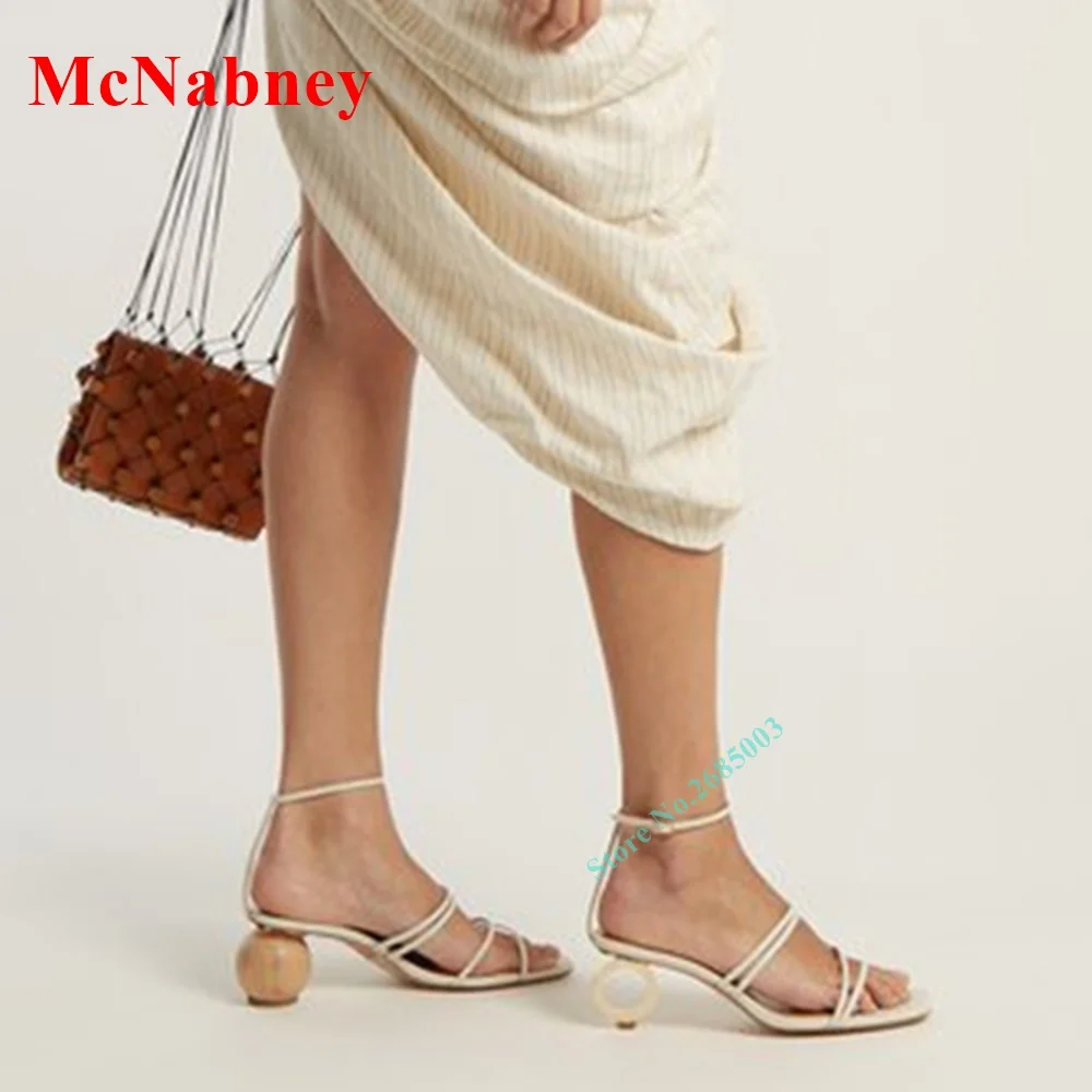 

Strange Style Women Ankle Sandals Buckle Straps Solid Square Toe Hollow Concise Sandal Lady Summer Party Dress Straps Shoes Sexy