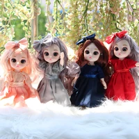 new 16cm bjd mini doll for girl toy 13 movable joint baby 3d eyes beautiful diy toy with clothes dress up 112 fashion dolls