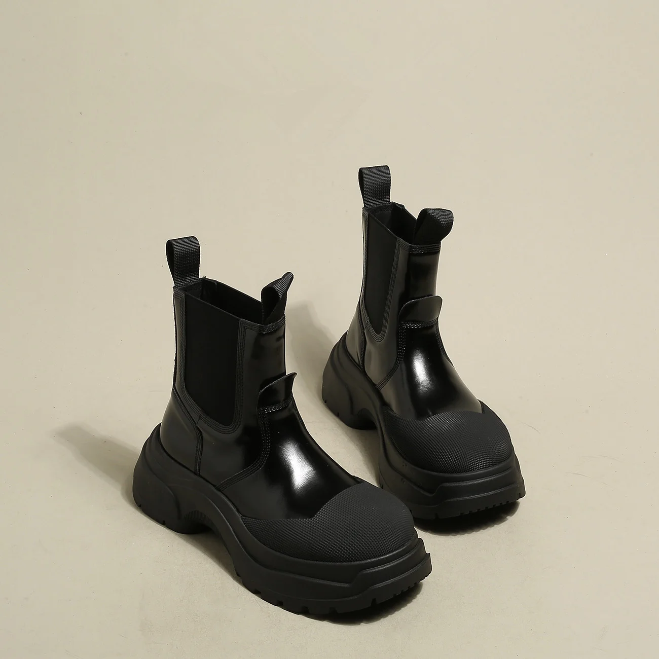 

Ботинки женские мотоциклетные на платформе, полусапожки на танкетке, Кожаные Туфли-оксфорды на шнуровке, высокий каблук