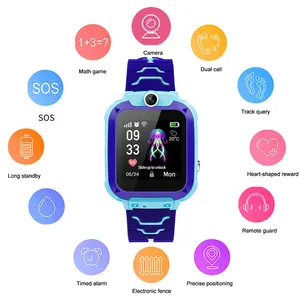 childrens smart watch sos phone watch smartwatch for kids with sim card photo waterproof ip67 kids gift for ios android q12 free global shipping