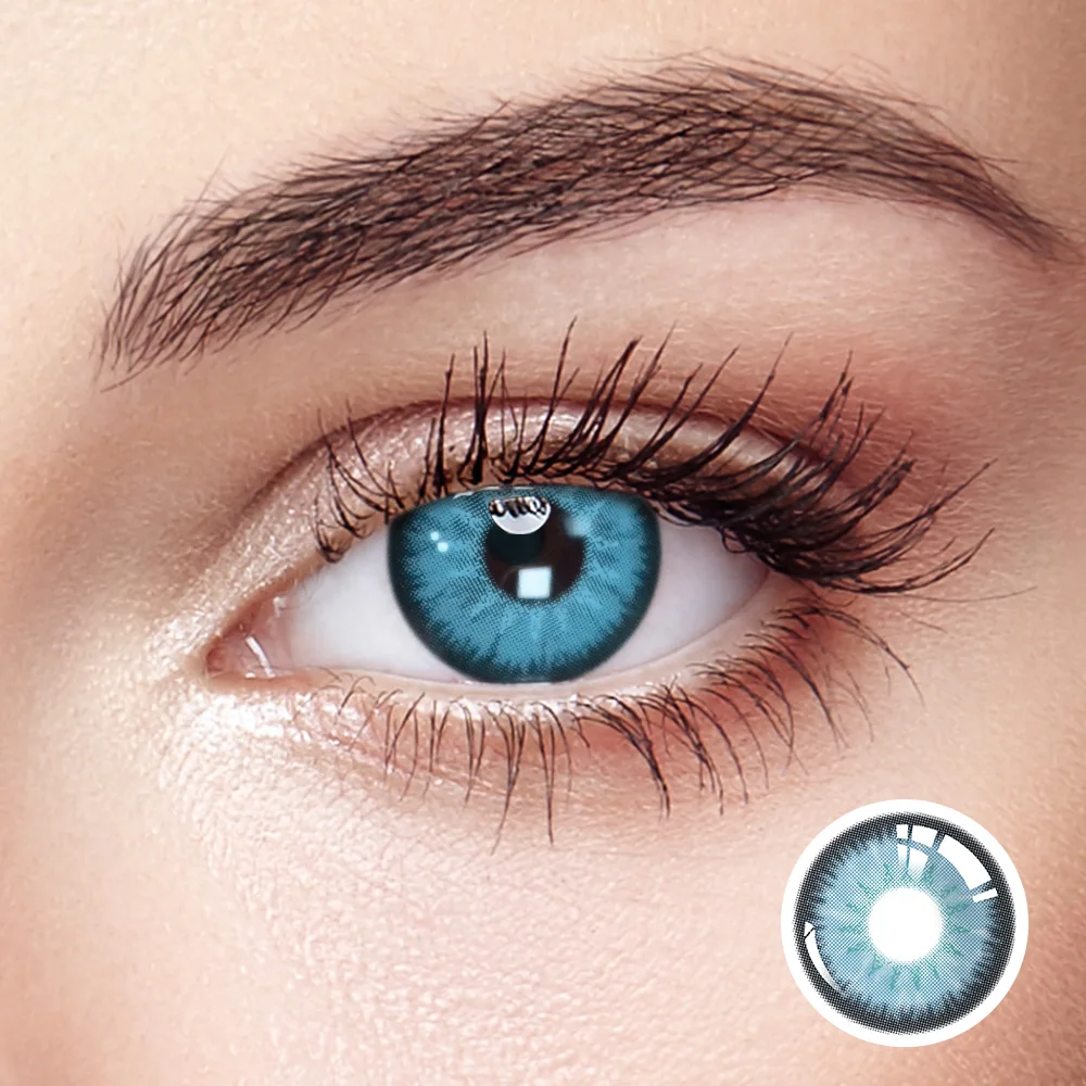 

Kilala Smurf Blue Colored Contact Lenses Half-Yearly Colored Contacts Hyaluronic Acid (1pair/2pcs) Power: 0.00 ~ -8.00