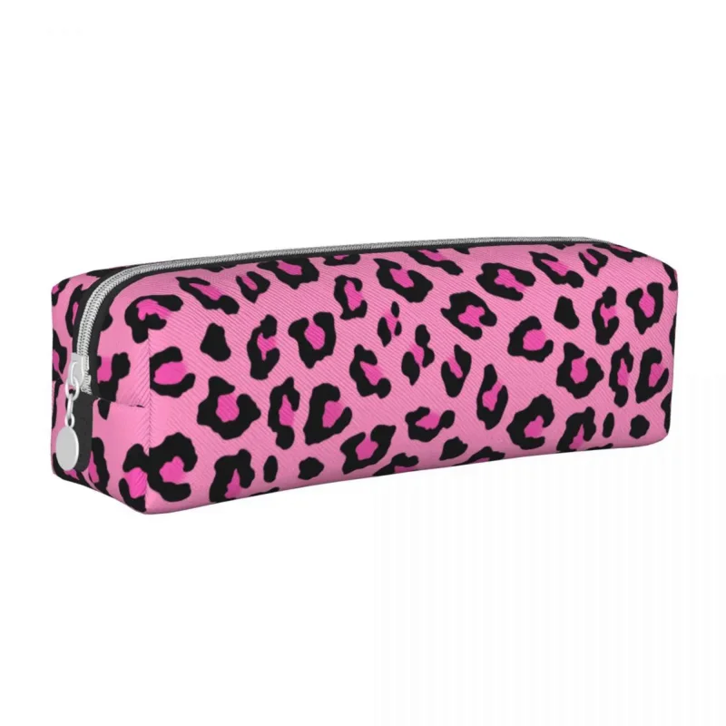 

Пеналы с розовым леопардовым принтом животных, забавная сумка для ручек, вместительные офисные косметички для студентов