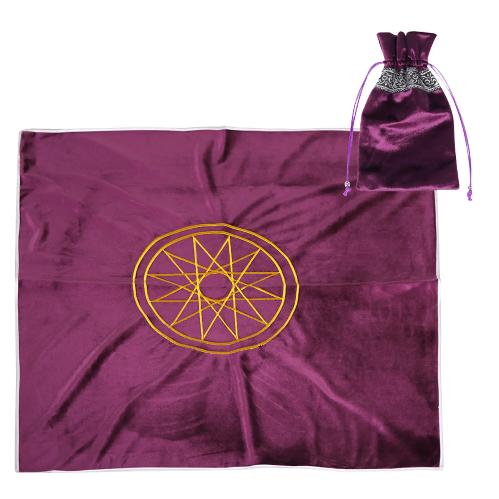 

1 компл. Изящная бархатная скатерть для гадания для карт и Таро с ретро-сумкой для карт Таро 31,5 * дюйма