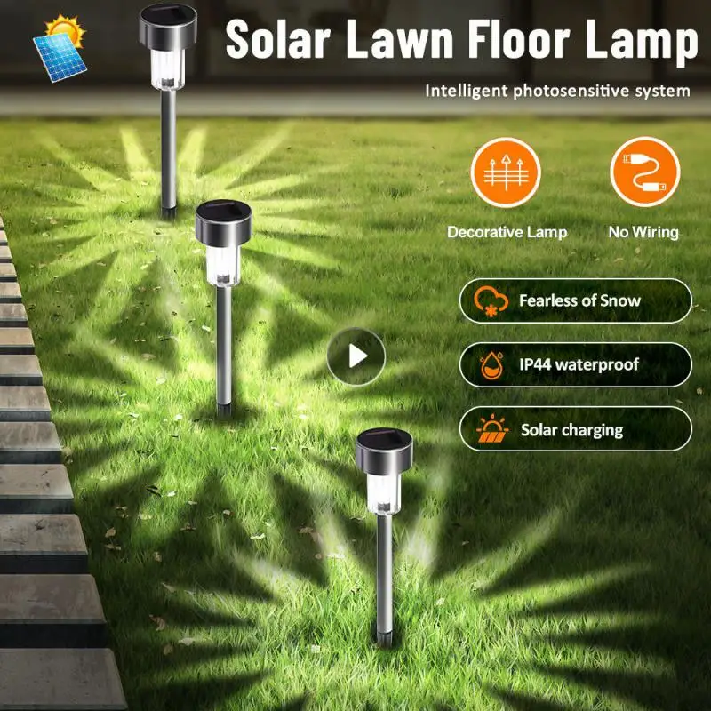 

Solar Lawn Floor Lamp 1.2v40mah Outdoor Walkway Lighting Garden Decorative Three Light Color Light Pathway Lights 4.54.529.5cm