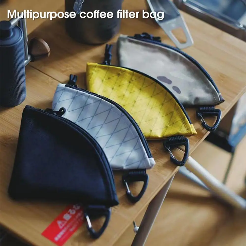 

Camping Purse Manual Coffee Filter Paper Storage Bag with Hook X-PAC Nylon Versatile Small Camping Purse
