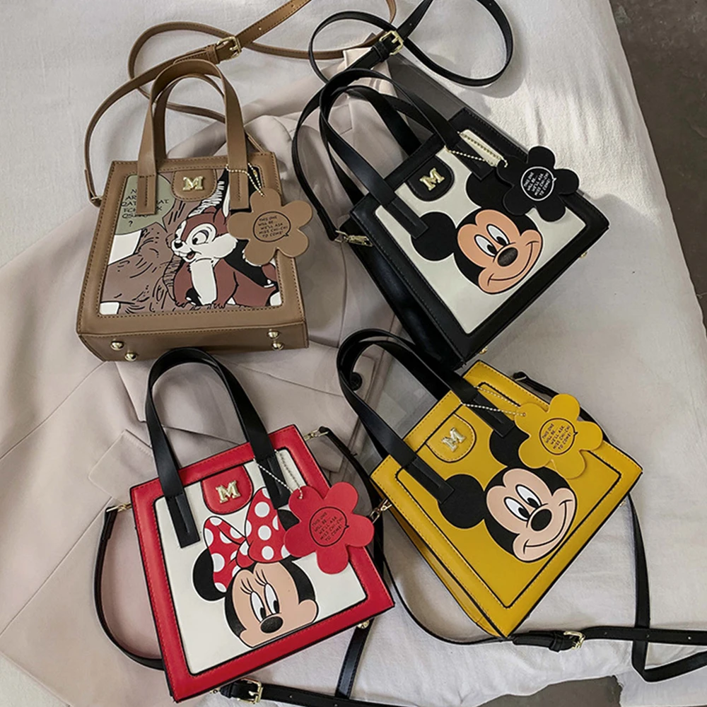 

2022 Women's Bag Spring New Handbag Women's Bag Fashion Cartoon Mickey Print Shoulder Messenger Bag Girl Birthday Gift
