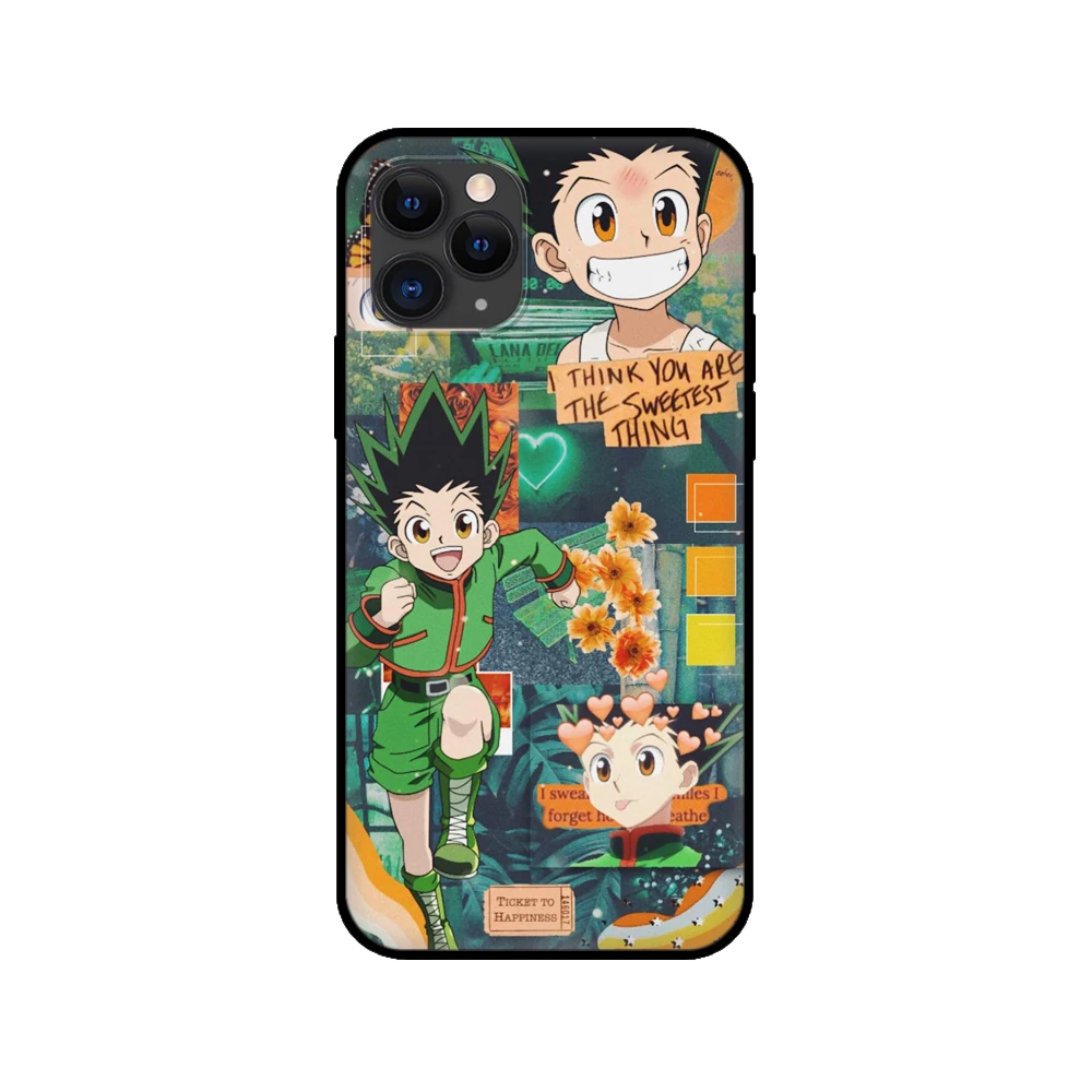 Черный чехол из ТПУ для iphone 5 5s se 2020 6 6s 7 8 plus x 10 XR XS 11 12 13 mini pro MAX back HUNTER HxH Gon Killua аниме
