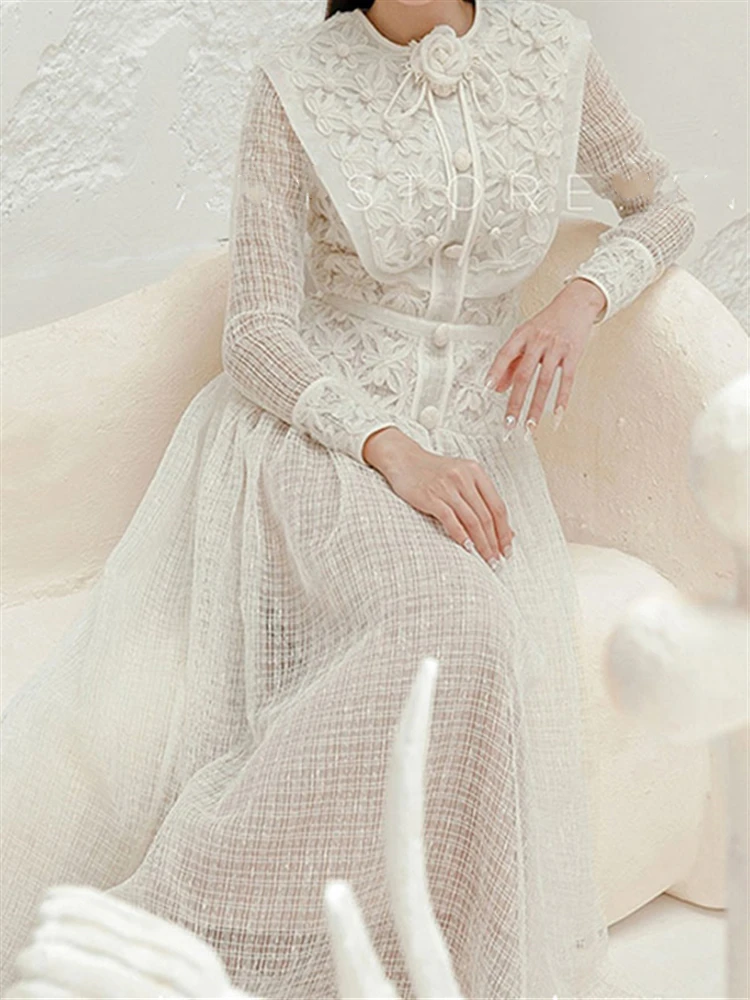 Женское винтажное платье с длинным рукавом элегантное модельное высокой талией