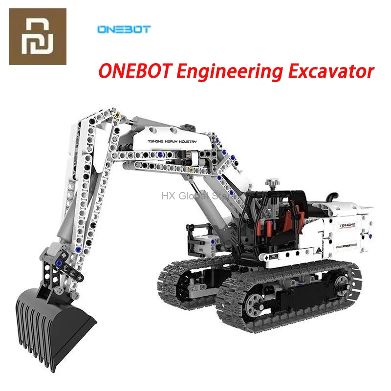 

Youpin ONEBOT Engineering Excavator Building Blocks Toy Kids Gift Crawler Simulation console Mechanical transmission 900+ parts