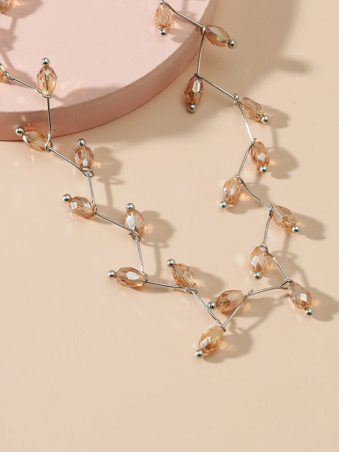 Женское Ожерелье из хрустального стекла с бусинами женское ожерелье для