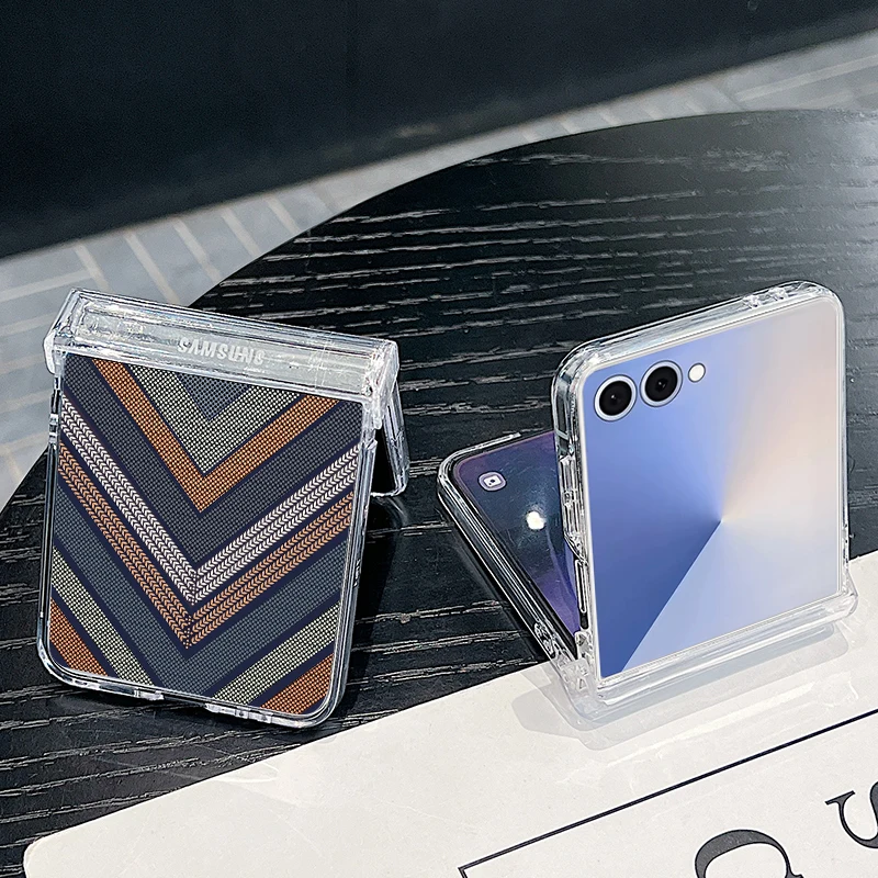 Фото Чехол для телефона с магнитной текстурой и узором для Samsung Galaxy Z Flip 7 FE 7 6 5 4 Flip7 Flip6 Flip5, жесткая задняя крышка с поддержкой Magsafe №4