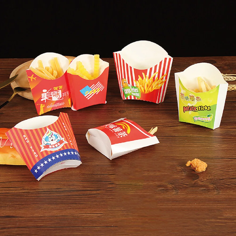 

100 French Fries Holder Paper French Fries Cup Charcuterie Cups Snack Containers Popcorn Boxes Box Holder for Home Kitchen