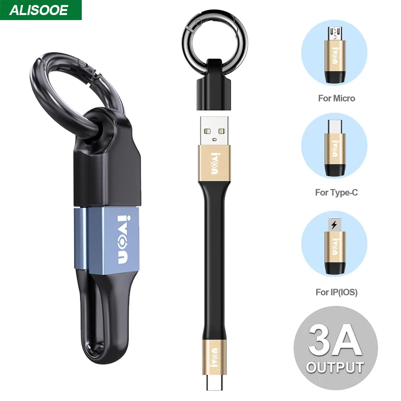 

Кабель 2 в 1 USB, Micro USB, Type-C, для iPhone, Samsung, Xiaomi, 3 А