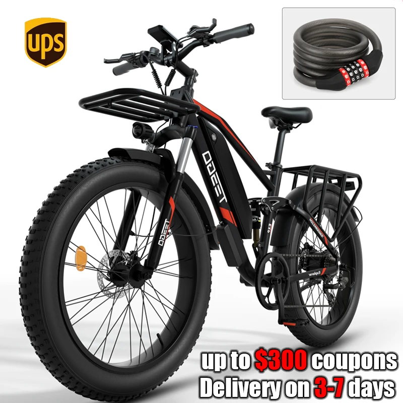 

Electric Bike 48V17AH Road City Tire Ebike 26"*4.0"inch Top Aluminum Alloy Outdoor Beach 750W Mountain Bike Bicycle Cycling