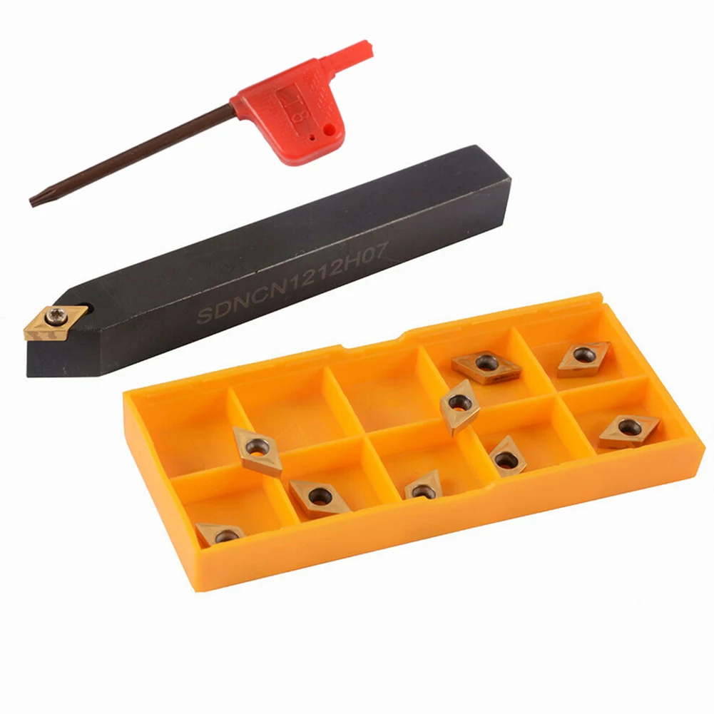 

SDNCN1212H07 Lathe External Turning Tool Holder+DCMT070204 735 Carbide Inserts 12mm Shank Diameter M2.5 X6 T8 Turning Tool Holde