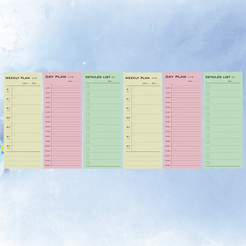 

6pcs Daily Planner Weekly To- Do List Notepad Daily Agenda Schedule Task Organizer Tear- Notepad Home Office School