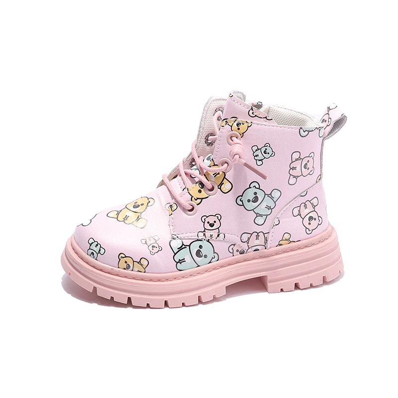 

Children Cute Cartoon Short Boots Girls Fashion Print Leather Boots Children Autumn Single Shoes Princess Hiking Boots