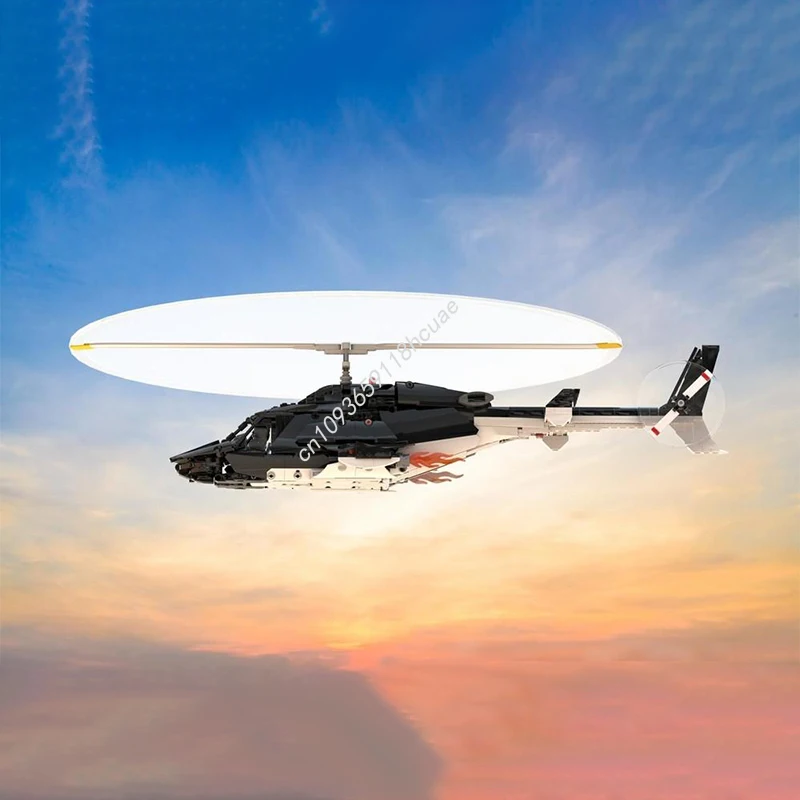 863 шт. MOC масштабная модель Airwolf, строительные блоки, детские игрушки, идея, архитектура, креативная сборка, рождественские подарки (art.: 3920d2df16893) - 3920d2df16893