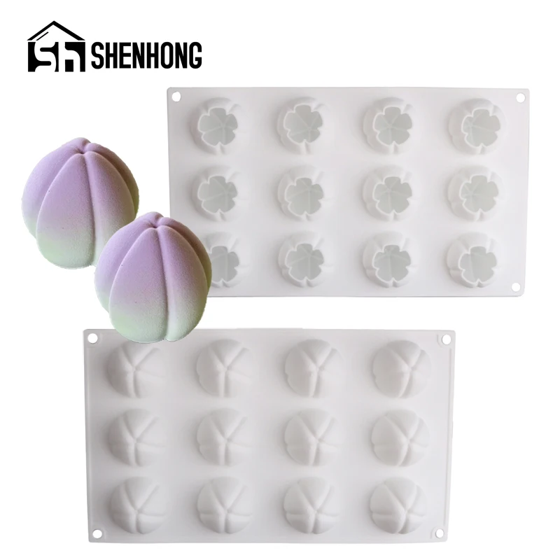 

SHENHONG Food Grade White Silicone Cake Molds Kitchen Pastry Baking Tools 12 Cavity Tulip Bud Mousse Mould Dessert Bakeware