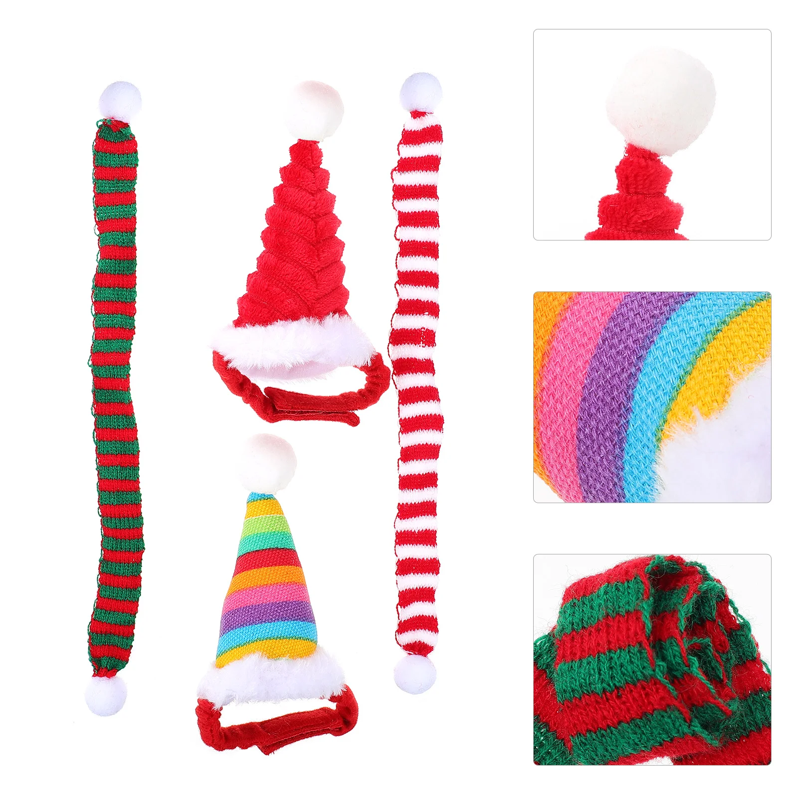 

4pcs Scarf Xmas Scarf Rabbit Christmas Hat Small Animal Hat for Festival Party