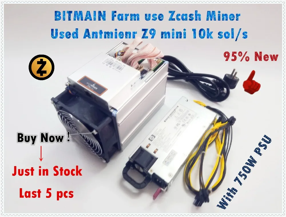 Zefectivo-minero Antminer Z9 Mini, 10k, Sol/s, 300W, Asic, Equihash, mina ZEN ZEC BTG, económico, Innosilicon A9