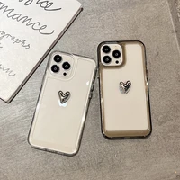 3d stereo love heart hard clear shockproof case for iphone 13 12 11 pro max 8 7 plus x xr xs cover transparent cases coque funda