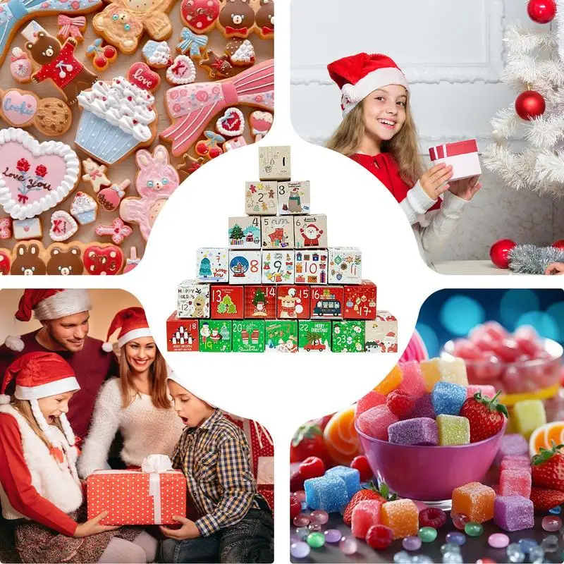 Коробка для адвент-календаря 2024 праздничные коробки календаря с адвент-цифрами