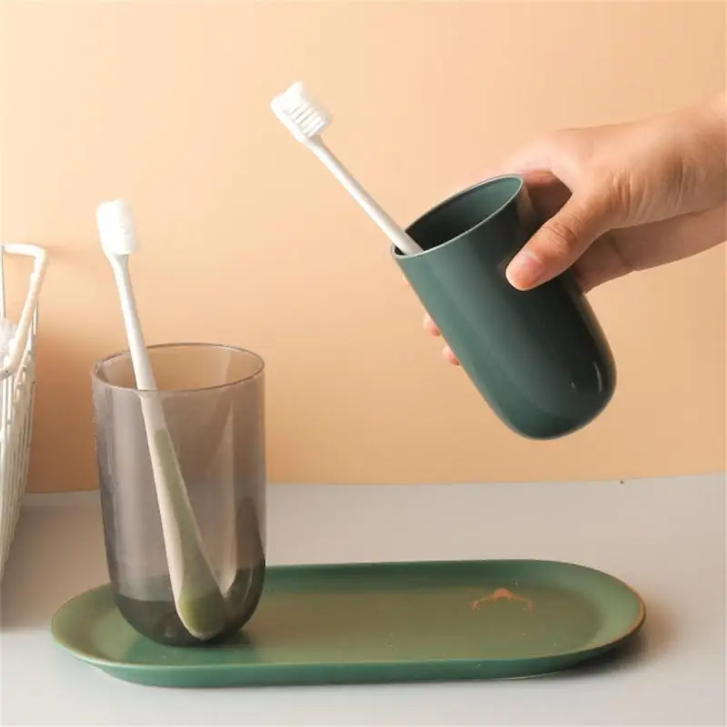 

Transparent Bathroom Plastic Mouthwash Cup Travel Portable Wash Cup Household Bathroom Simple Toothbrush Holder Storage Cup