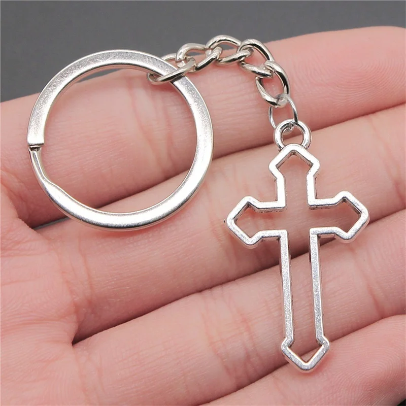 Брелок Serene С Серебряным Крестом Унисекс Модный Автомобильный Из Цинкового