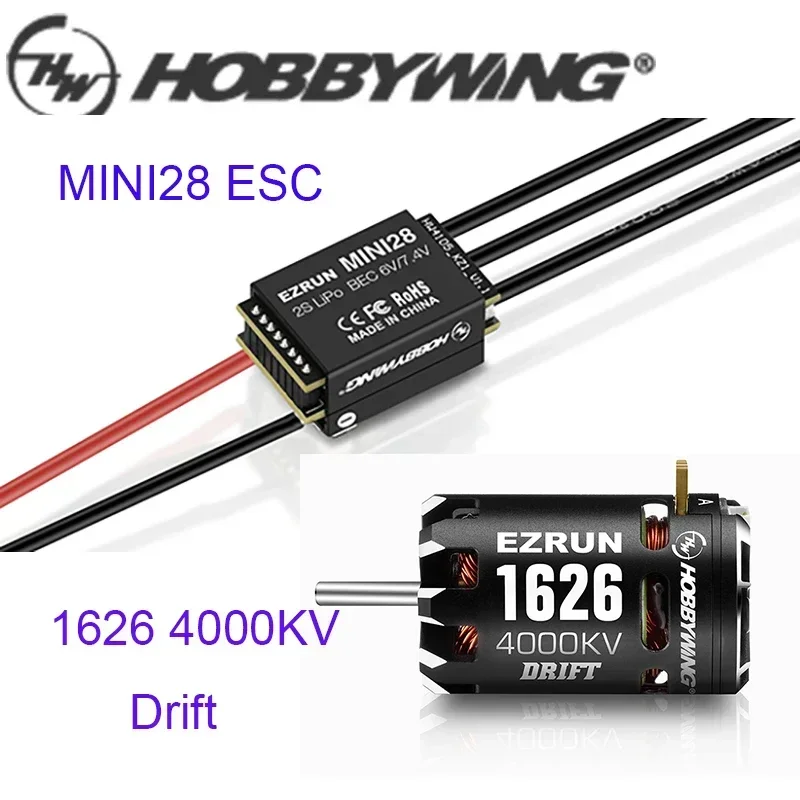 Hobbywing EZRUN MINI28 30A ESC с 1626 SD 4000KV сенсорный Бесколлекторный двигатель для 1/28 гоночного