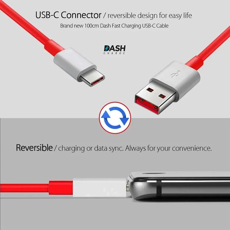 Оригинальный зарядный кабель USB Type-C для OnePlus 6/5T/5/3T/3 4A 0.35-2 м |