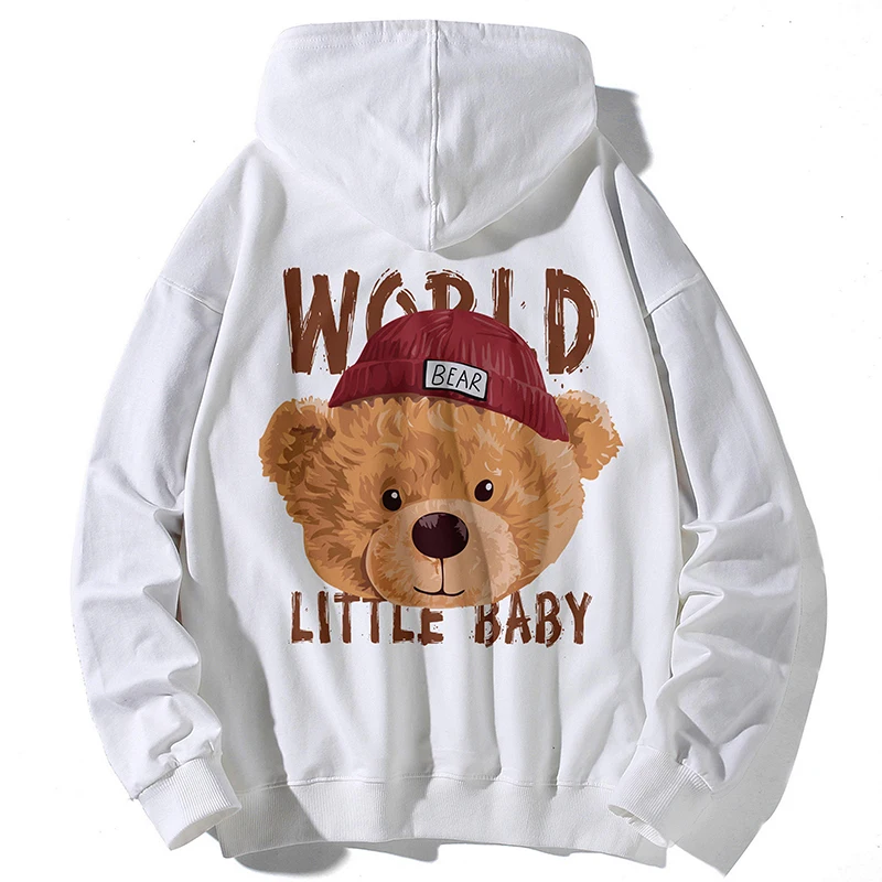 GlacialWhale мужские большие толстовки 2022 весенняя толстовка с принтом медведя