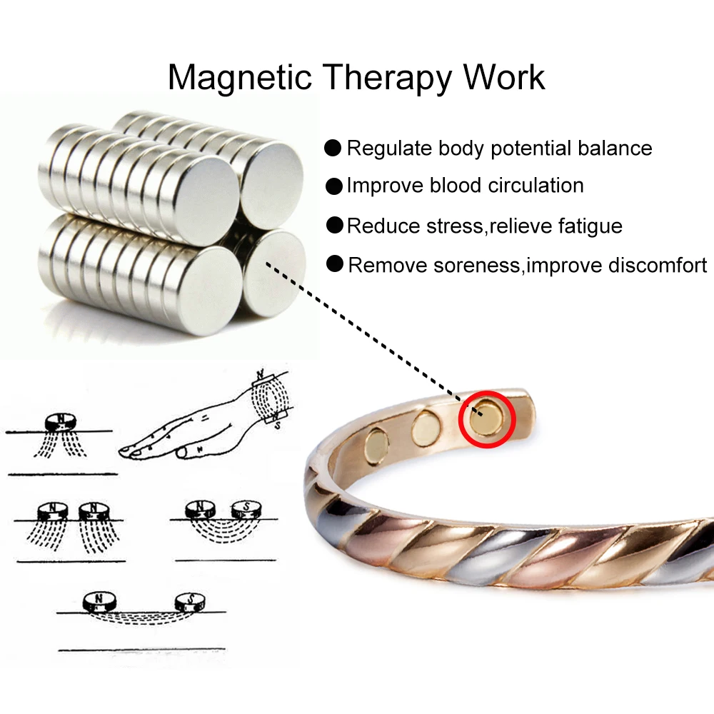 Vinterly браслеты из чистой меди магнитотерапия артрит регулируемые высокие магниты