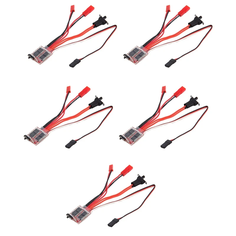 

5X RC ESC 30A 4-8V Brush Motor Speed Controller 1/16 1/18 for Climbing RC Car Ship Tank Mini 4Wd WPL Car