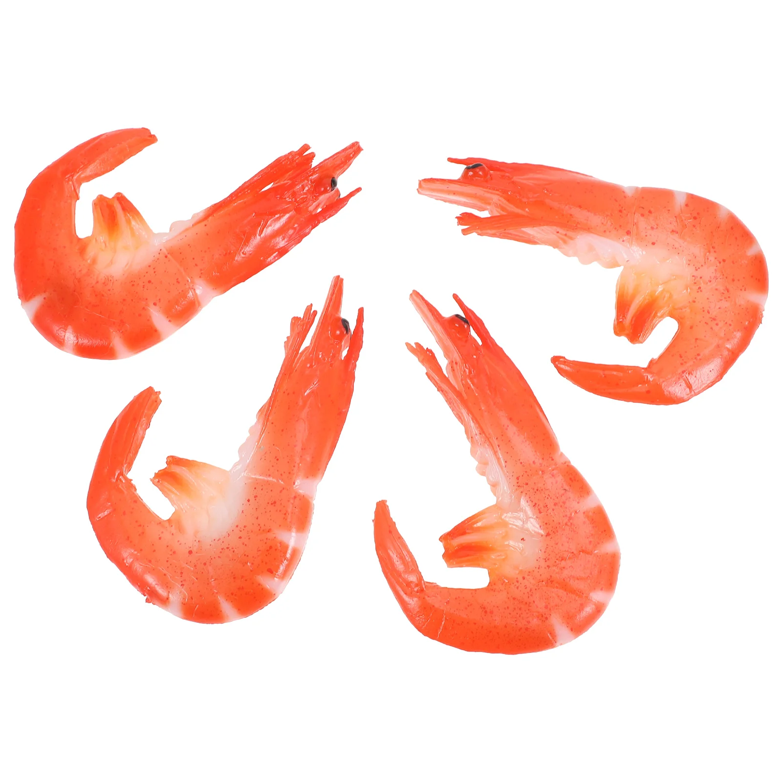 

4Pcs Imitation Red Shrimp Model Kid Educational Prawn Figurine Cognitive Model