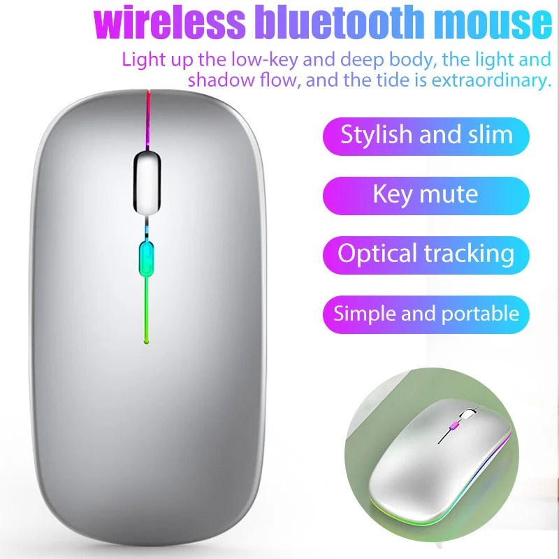 

charging mute 7 colour backlit 2.4 G wireless mouse dual-mode bluetooth 5.0 wireless USB mouseWireless LED backlight mouse Best