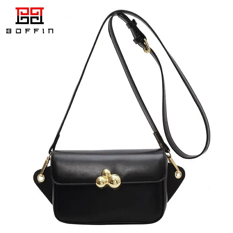 Boffin High-End Brand Fashionable Women's Bags Textured Crossbody Bag High Quality Solid Color Handbags Summer Trend Pu Bag