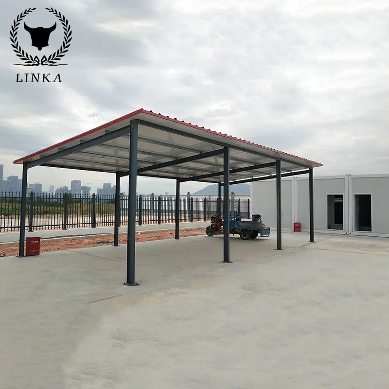 Outdoor Waterproof Small Size Single Slope Roof Carport Open Prefab Steel Frame Carport  Parking Shed Z, Canopy