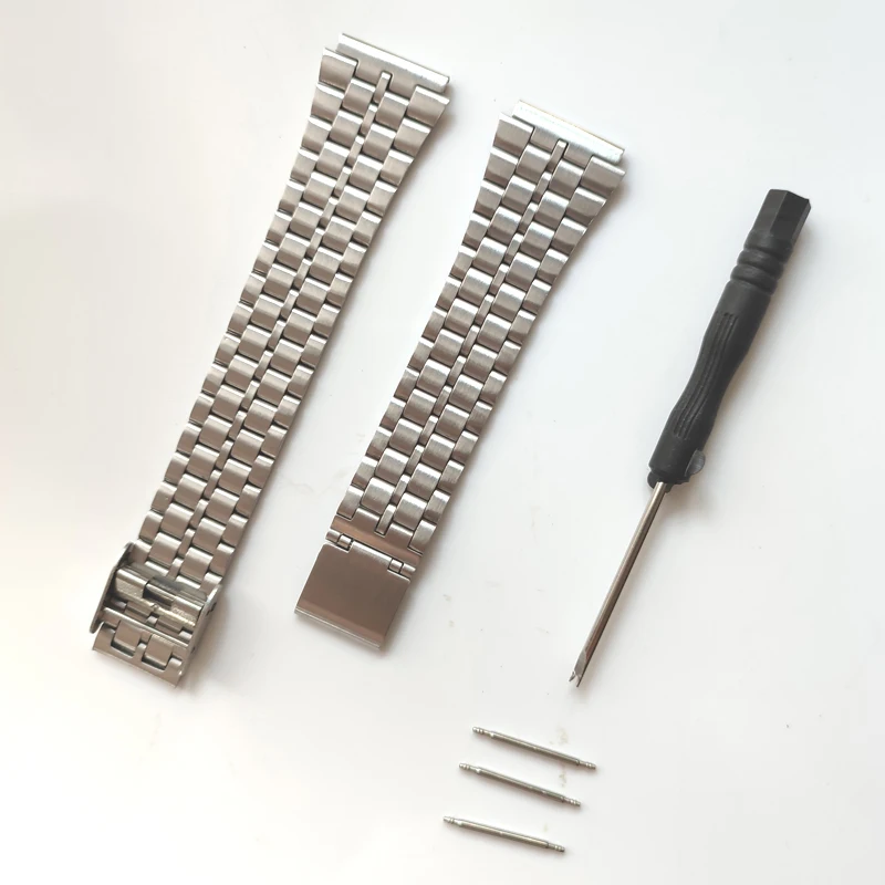 

Fine Steel Watchband for CASIO A158 / A159 / A168 /A169 /B650 /AQ230/ 700 Classic Small Square Silver Block 18mm Metal Strap